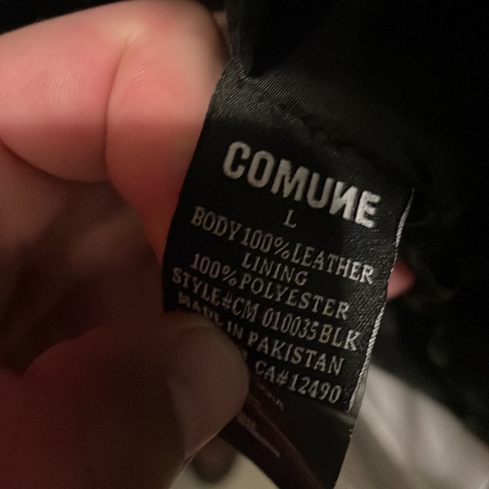 Comune Mitchell 100% Leather Jacket Size Large - image 4